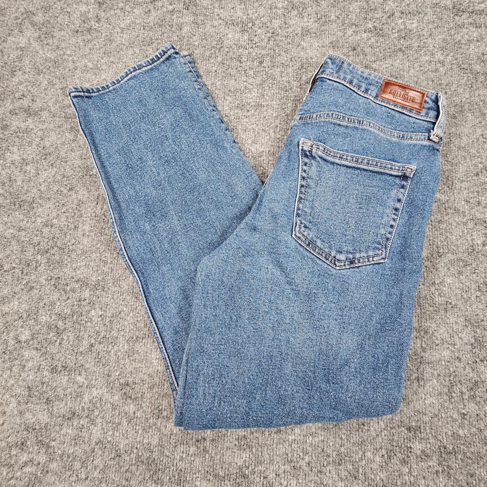 Hollister Ultra High Rise Vintage Straight Jeans Womens 5L 25x28 Distressed Blue